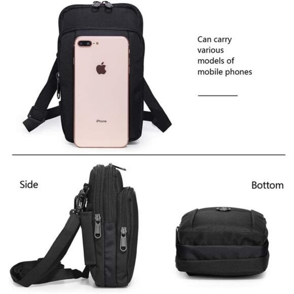 Wolf Waterproof Nylon Multifunctional Phone Bag Small One Shoulder Crossbody Bag - Picture 3 of 7